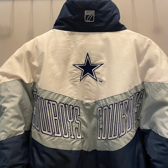 Dallas Cowboys XL Puffer Jacket | 90s Logo 7, Rare Vintage NFL Streetwear Retro - Picture 16 of 16